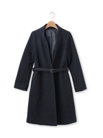 ベルテッドガウン風シャギーコート/キャメル(041)