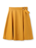 ベルト付きサキソニースカート/ブラック(119)