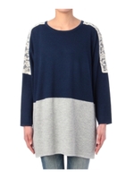 レース切り替え配色ニットプルオーバー/イエロー(532)