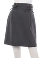 起毛Wレースアップスカート/チャコール