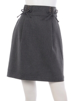 起毛Wレースアップスカート/チャコール