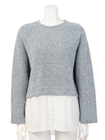 KNIT MIX DOCKING TOP/ブルー