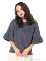 ・7Sフロント異素材切替バックジッププルオーバー/Navy