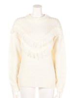 【ANAP】フリンジ×リブ切替ニットトップス/BK