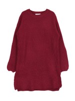 サイドスリットニットワンピース/ネイビー