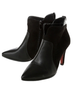 スエード切替ショートブーツ/グレー