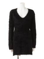 フェザーVニット/BLACK