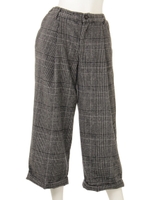起毛グレンチェックガウチョパンツ/グレー系