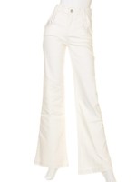 刺繍デニムバギーパンツ/ホワイト