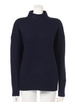 総柄ニットプルオーバー/ネイビー