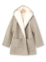 裏ボアフーデッドシャギーコート/カーキ(027)