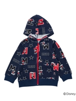 MICKEY/SWEAT ZIP HOODIE COLLEGE（4T〜7T）/NAVY