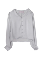 sailor satin blouse/bluegray
