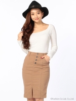 タイトスリット起毛スカート/モカ