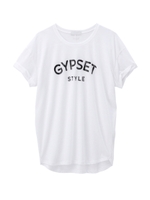 ロゴプリント袖タックカットソー/ホワイト(001)