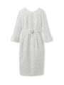 [L]ジャカード切り替えワンピース/ガンメタリック(118)