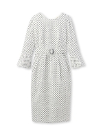 [L]ジャカード切り替えワンピース/ガンメタリック(118)