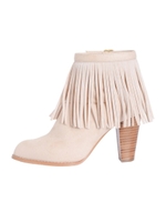 【GDS】 フリンジ付2wayショートブーツ/キャメル