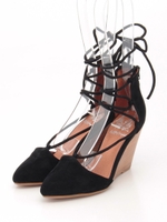 【JEFFREY CAMPBELL FOR ROSE BUD】WEDGE SANDAL/BLACK SUEDE