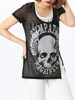 【カタログ掲載】スカルスラブ重ねZIPデザインT/オフホワイト