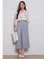 クロップトワイドパンツ/ライトグレー