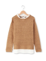 スタンドフリルカラーニットプルオーバー/ネイビー(093)