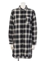 チェックシャツワンピ/オフ