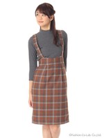 チェック柄ジャンパーＳＫ/ブラウン系