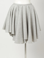 ヘリンボーン タックアシメスカート/グレー