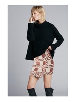 幾何柄ラップ風ニットスカート/ナチュラル(150)