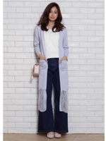 裾レースカーデ/ホワイト