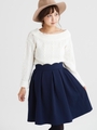 ウエストスカラップスカート/ネイビー