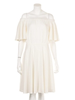 オフショルフレアーワンピース/WHT