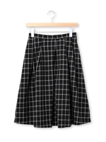 グラデーションチェックミディ丈スカート/ブラック(219)