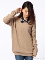 バックVラインニットトップス/ブルー