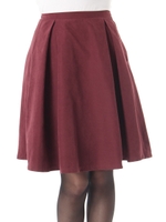 ピーチ起毛タックスカート/ワイン