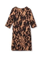 アニマルプリント七分袖ワンピース/ブラック(119)