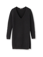 サイドスリットロングニットプルオーバー/ブラック(019)