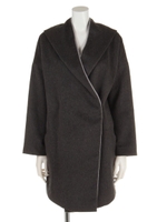 シャギーフーテッドコート/ブラック