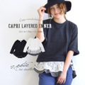 CAPRIレイヤードインナー［ストライプ＆レース・長袖］