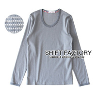 SHIFT FACTORY（シフトファクトリー）マイクロボーダークレリックUネックカットソー［メンズ］