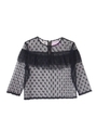 [LAVENDER LINE]dotttulle frill blouse/black