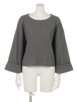 【ANAP】リブ袖広トップス/GRY