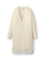 ウール混レイヤード風ニットワンピース/アイボリー(004)