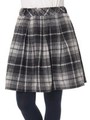チェックシャギータックスカート/Black