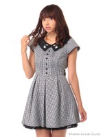 バックフリルワンピース/クロ