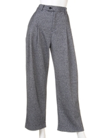 【Omekashi】MIXワイドパンツ/ブラック