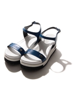 【emmi atelier】フラットレザーサンダル/BLU