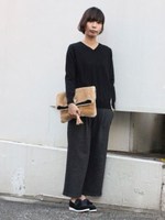 【ＷＥＢ別注】チュールレース重ねニットＶプルオーバー/杢グレー