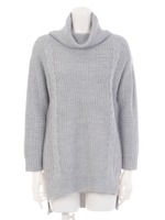 オフタートルケーブルニット/ネイビー